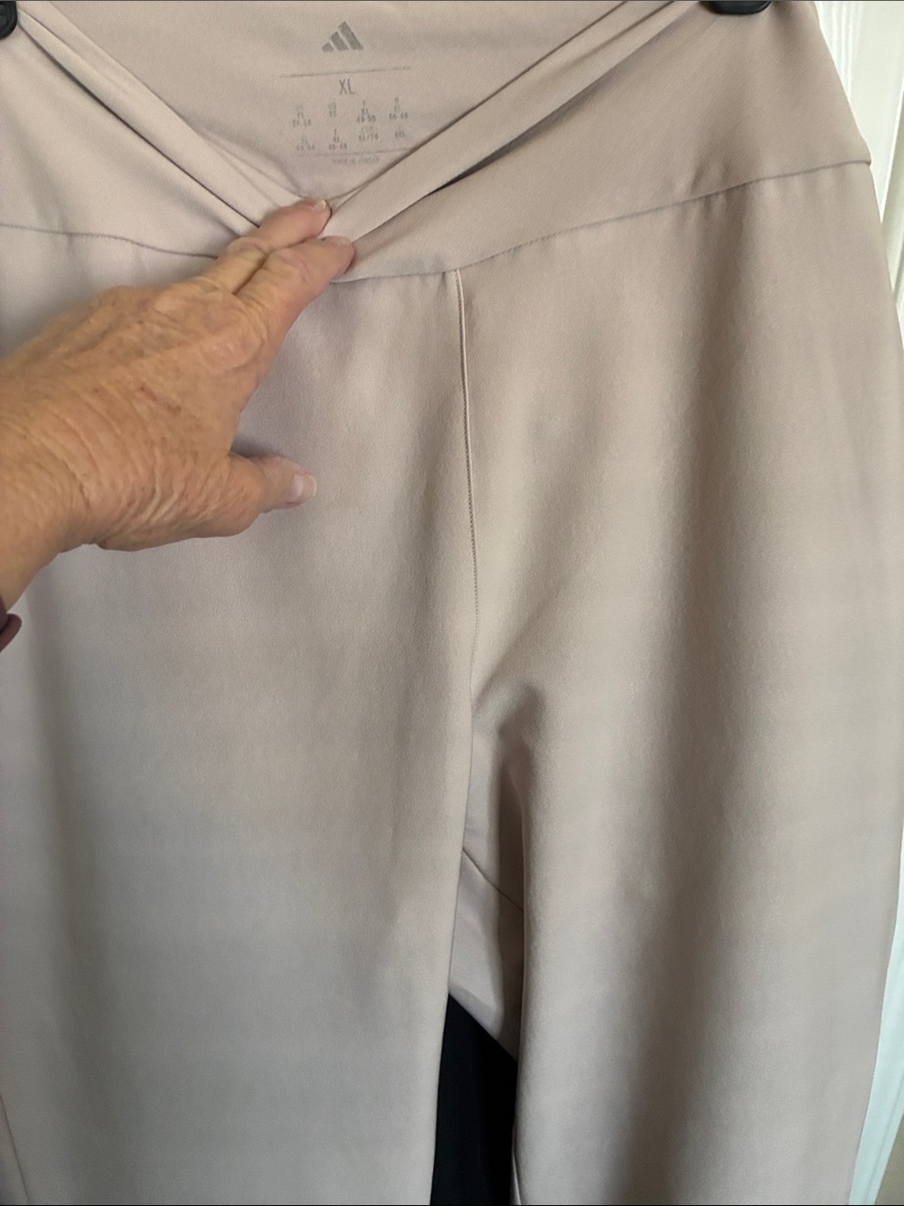 adidas Wide-Leg High-Rise Pants in Light Taupe